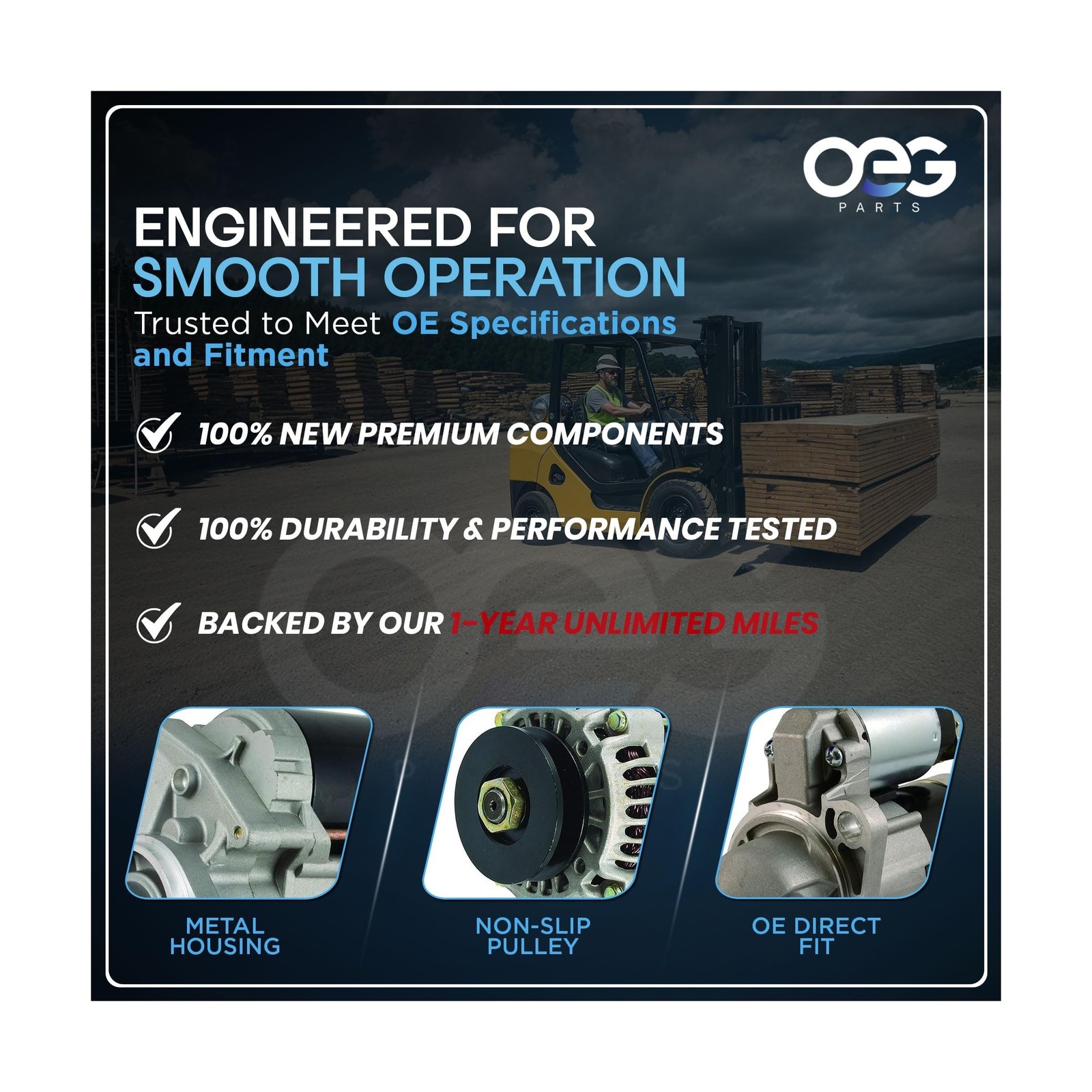 OEG Parts New Starter Compatible with Nissan PLU40 PLU50 K15 K21 K25 M000T653…