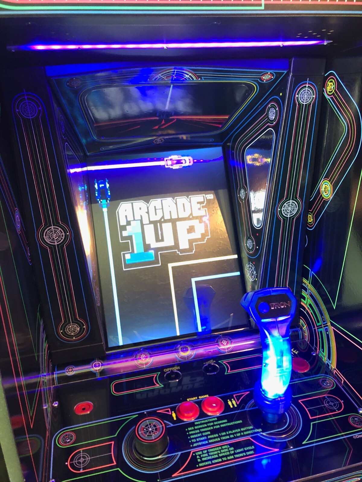 Arcade1up Tron Bezel parts. 3pc vacuum formed. Trimmed with stickers.