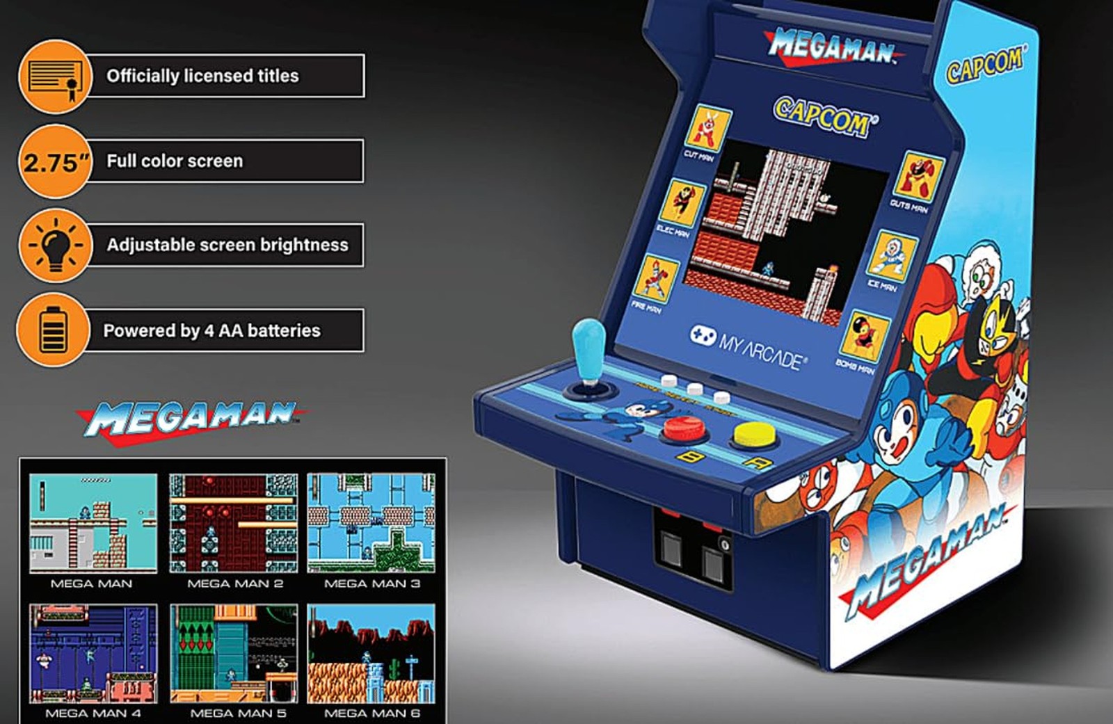 My Arcade Mega Man Micro Player Pro: Mega Man Retro Gaming Console Titles 1 T…