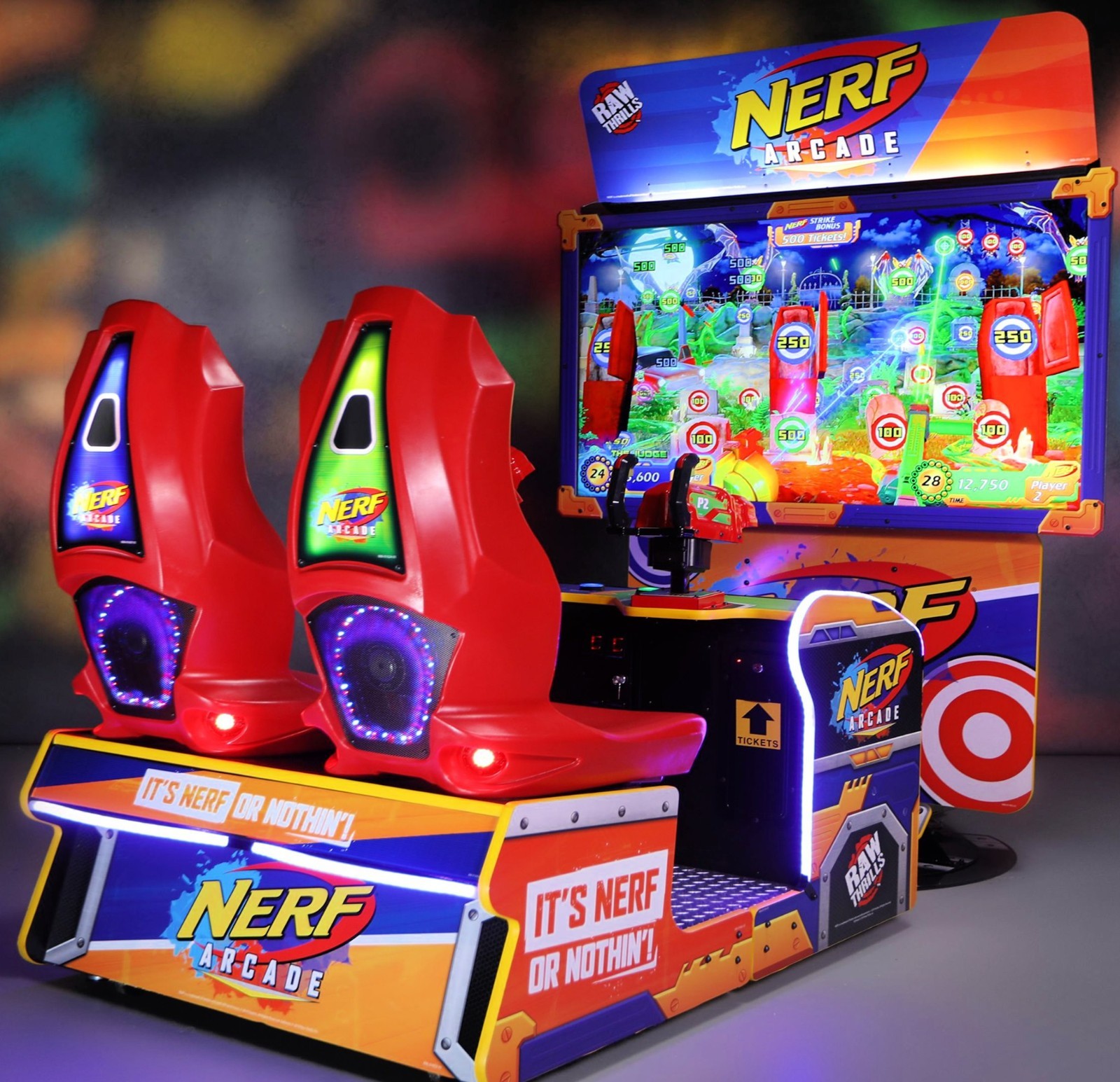 Nerf Arcade Machine – 2 Player Ticket Redemption Shooter | Raw Thrills & Hasbro