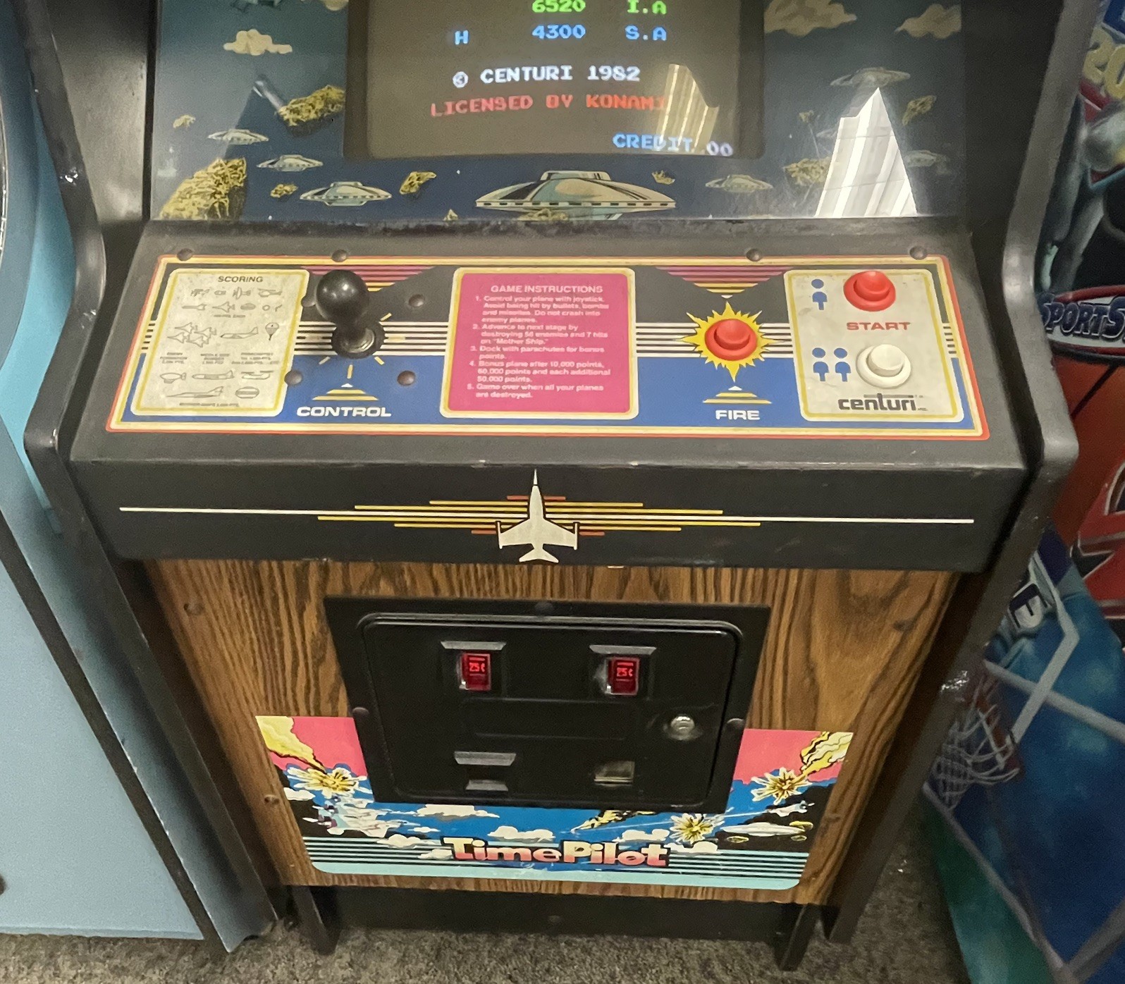 Dedicated Centuri Time Pilot Arcade Video Game VTG 1982 Coin Operated