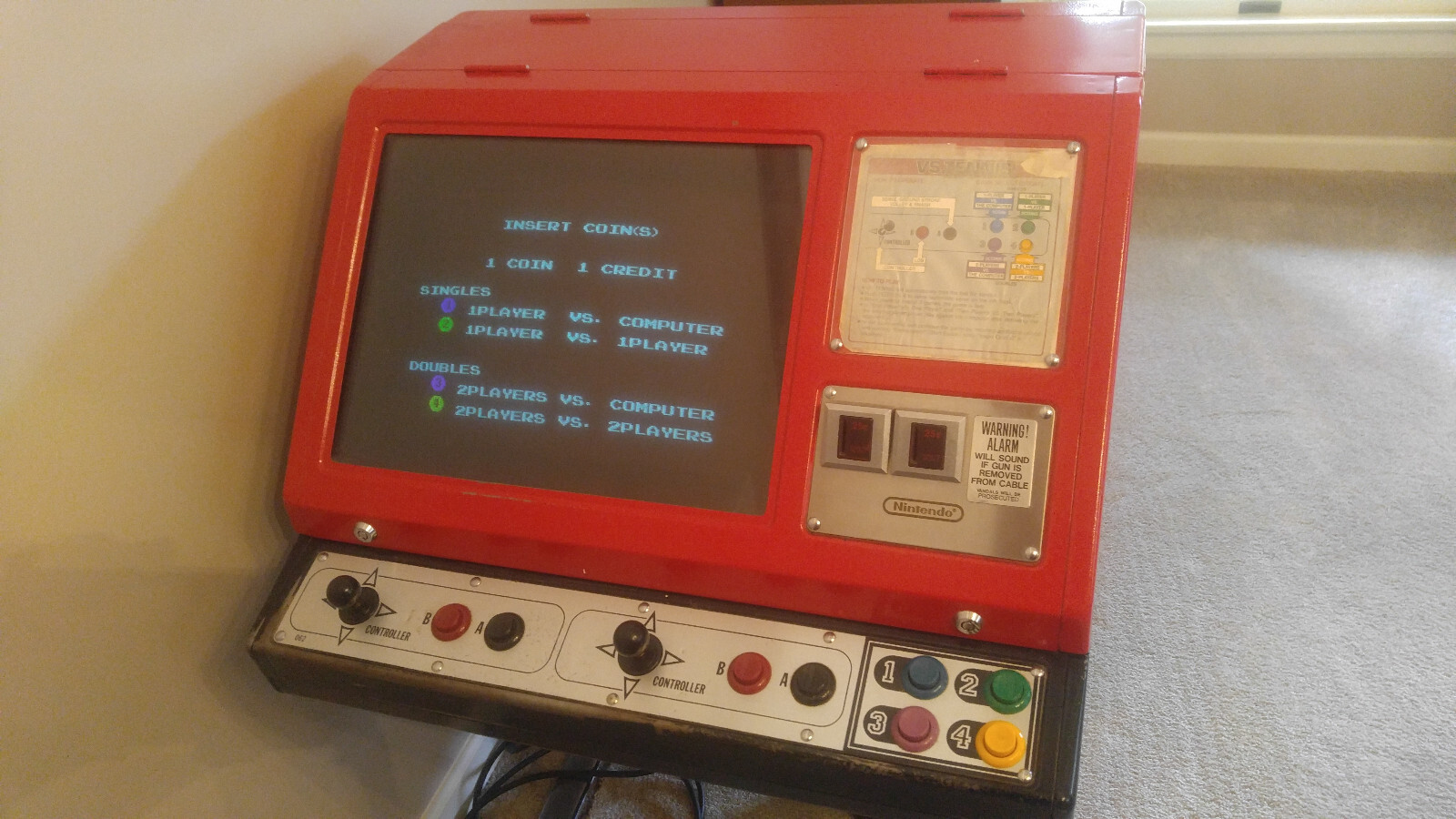 Nintendo Vs Tennis Vintage Red Tent Arcade Console