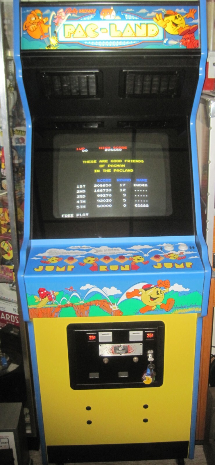 Pac-Land Arcade Video Game 1984 Bally Midway Pac-Man Pacland Machine