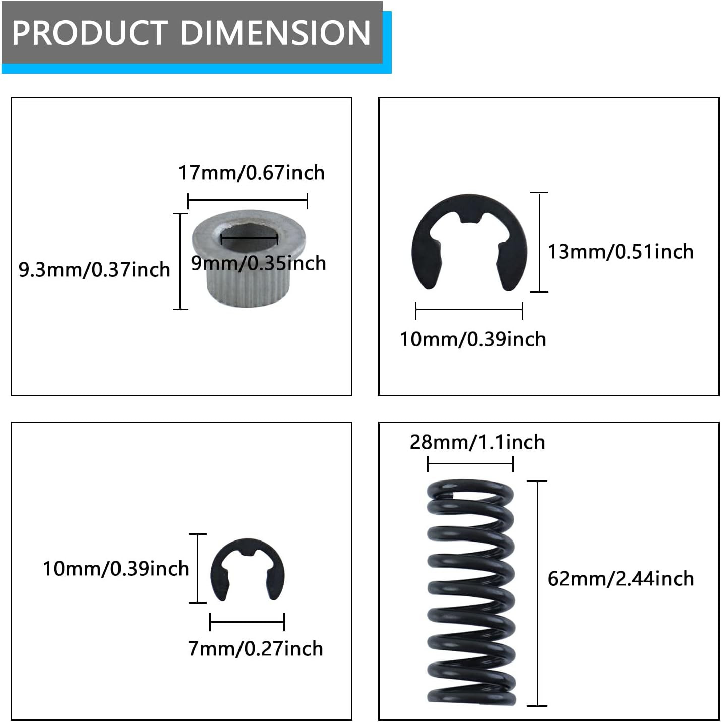 Door Hinge Pin and Bushing Repair Kit with Spring and Roller Pin Compatible with