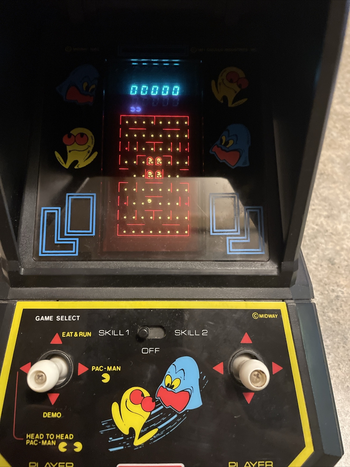 Vintage 1982 Midway’s PAC-MAN Mini Table Top Arcade Video Game. Working!