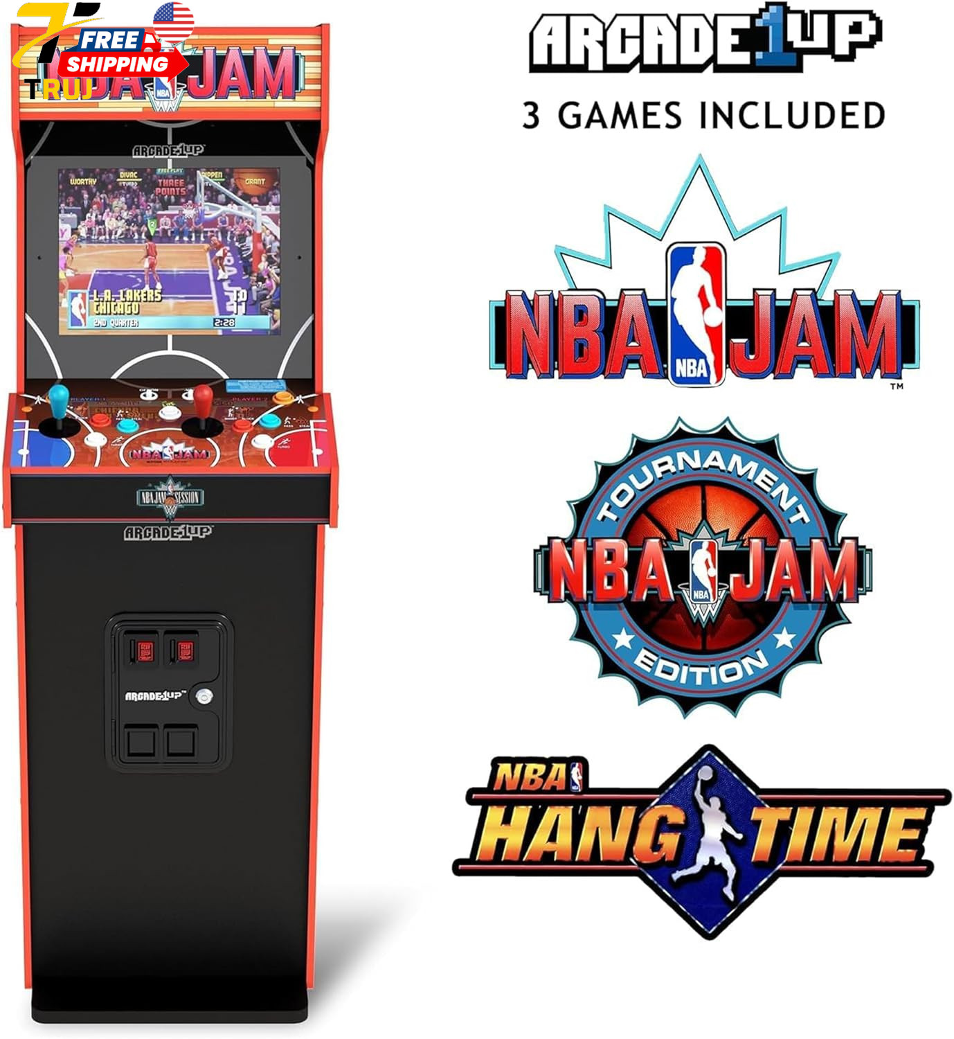 2 Player Home Arcade Machine Over 5-Foot Cabinet with Online Multiplayer Light-U
