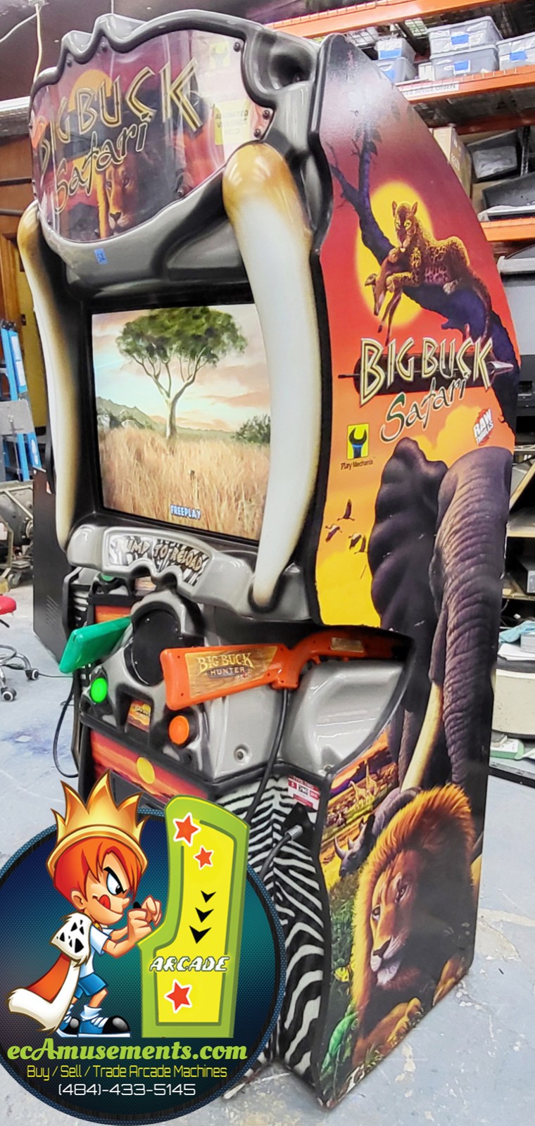 BIG BUCK HUNTER Pro SAFARI Full Size Arcade Shooting Game – WORKING GREAT! (S2)
