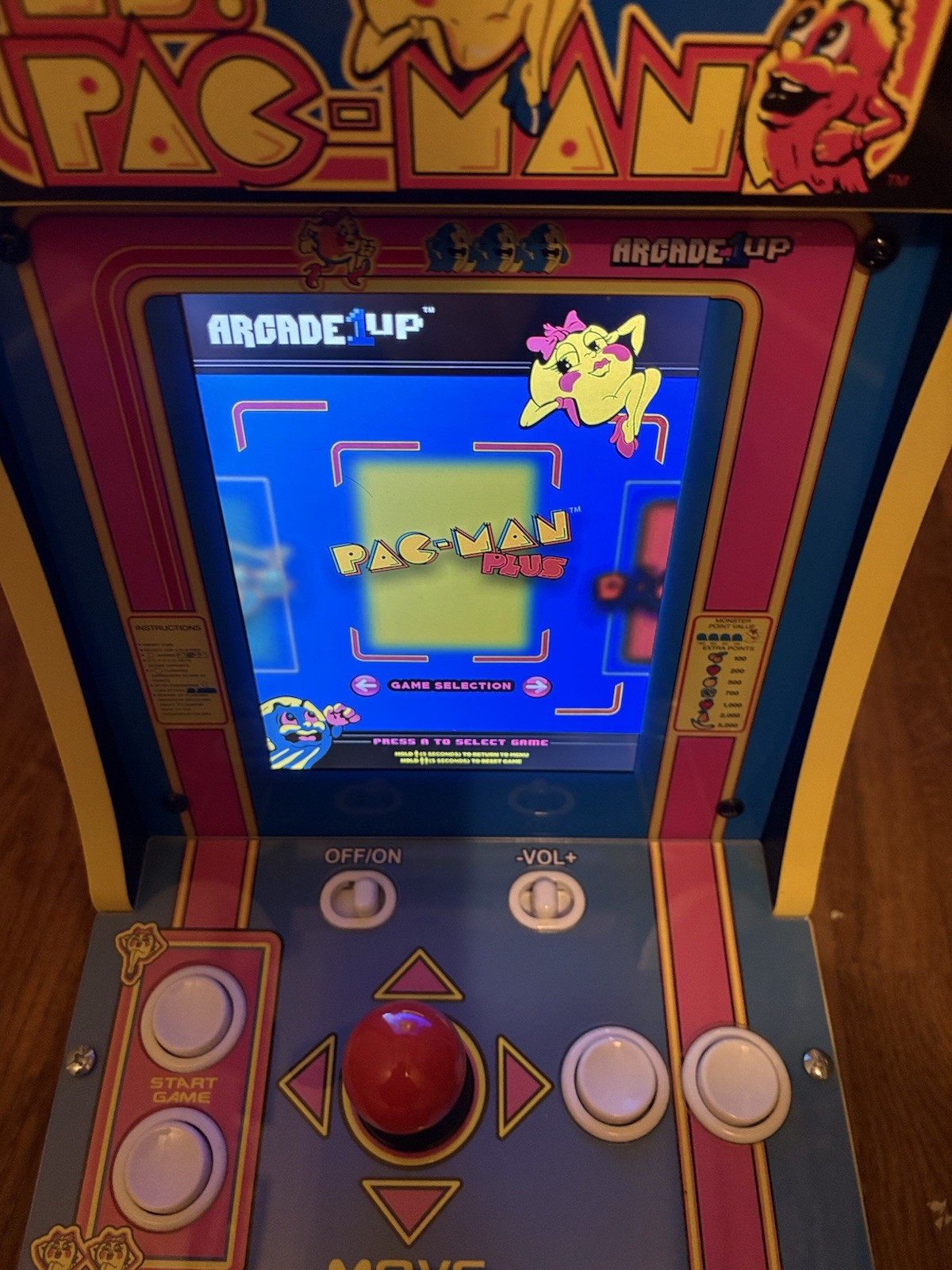 Ms Pac-Man Tabletop Arcade 16″ 4 Games In 1 Galaga Pac-man Plus WORKS GREAT