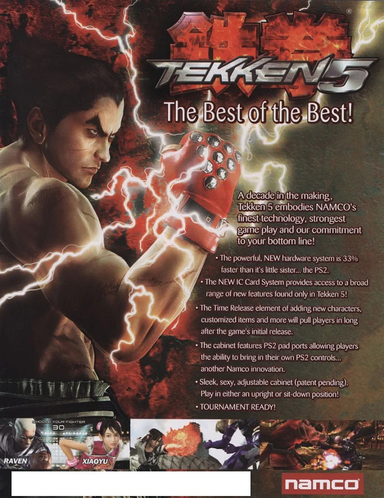 Namco Tekken 5 Dark Resurrection Updated Arcade Cabinet Machine – Works Great