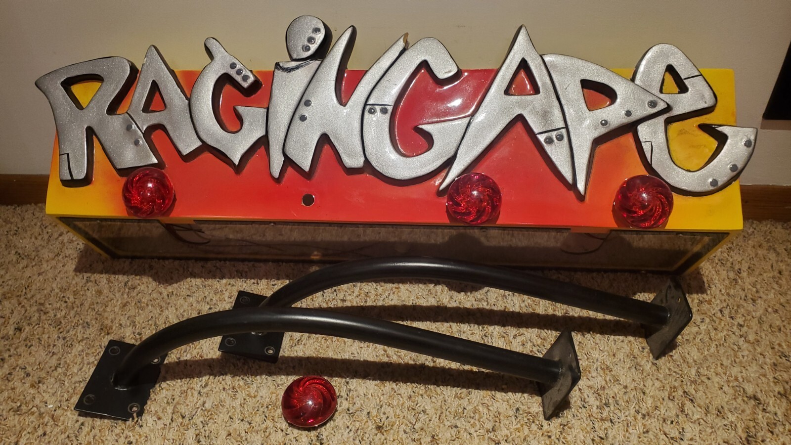 Raging Ape Arcade Game Marquee Banner W/ Support Arms