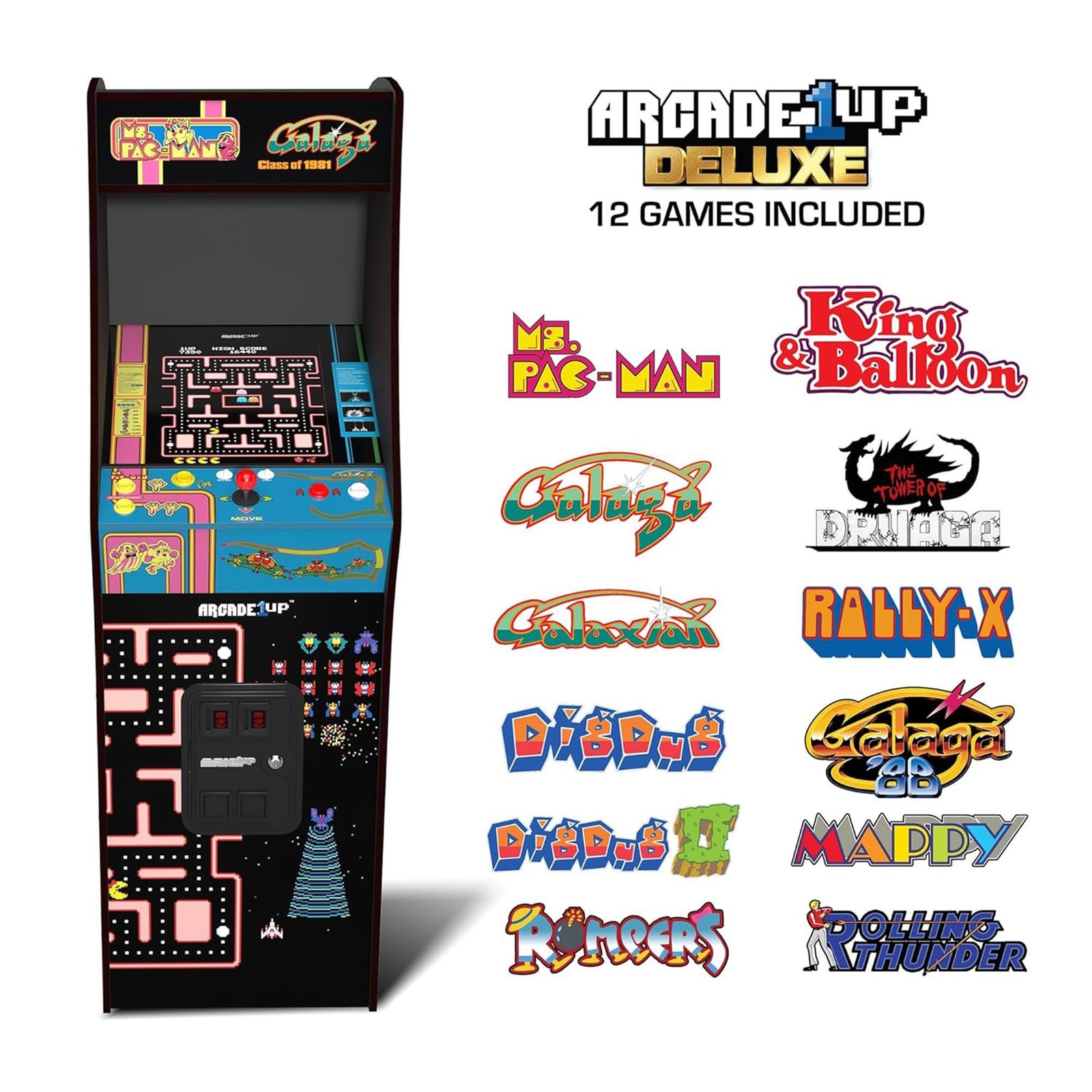 Deluxe 5ft Arcade Machine – 12 Classic Games for Home Fun!