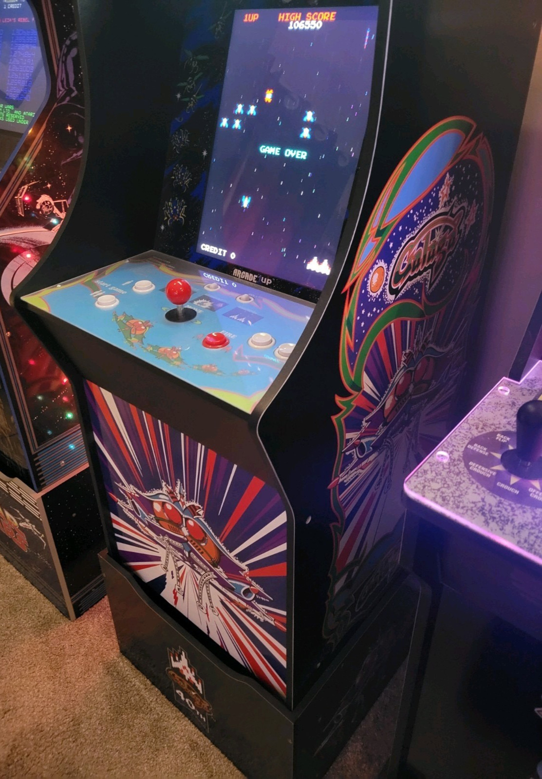 ARCADE1UP BANDAI-NAMCO 40TH ANNIVERSARY GALAGA 12-IN-1 GAME CABINET W/RISER