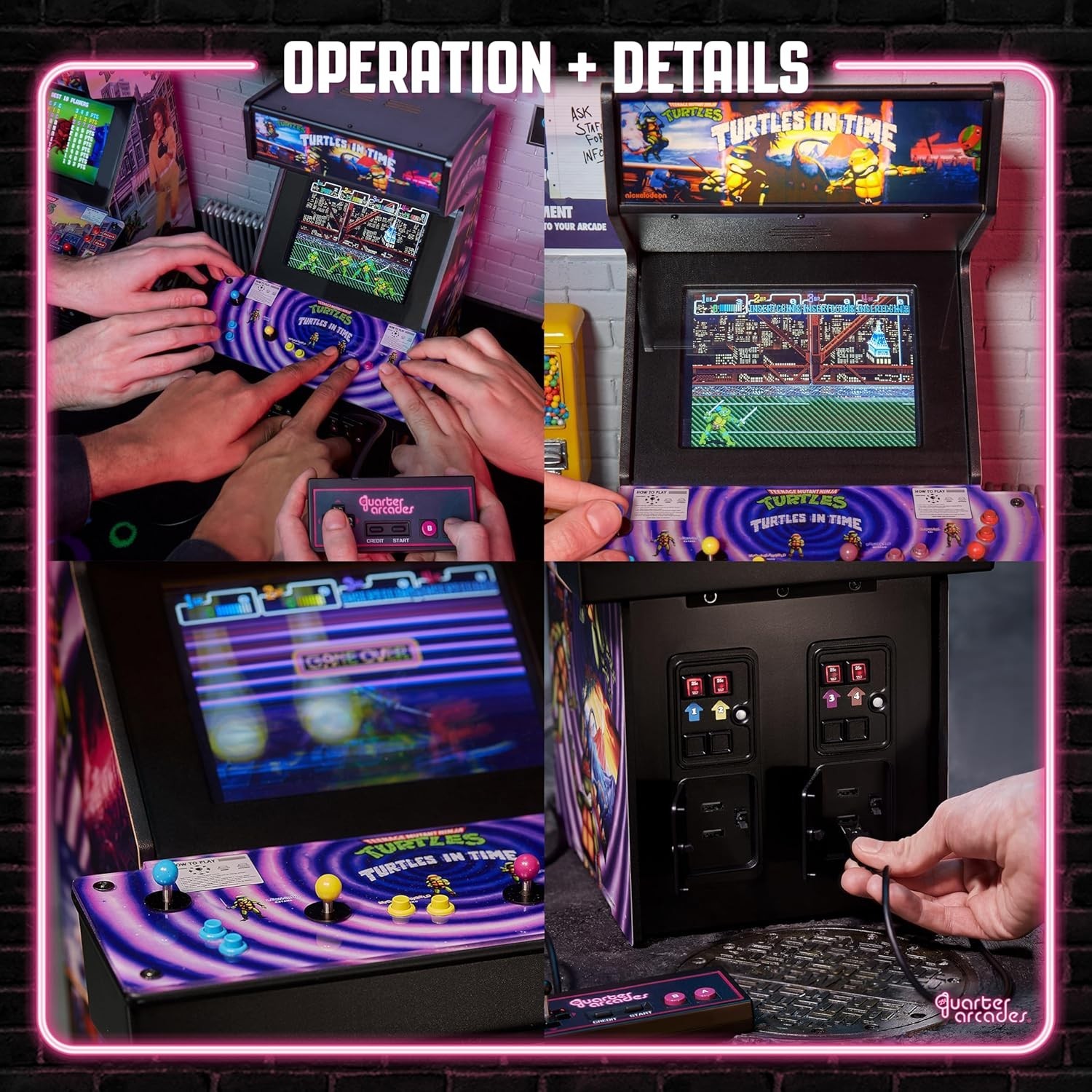 Official TMNT 1/4 Scale Mini Arcade – Retro Gaming, Vibrant Art, Ultra Portable