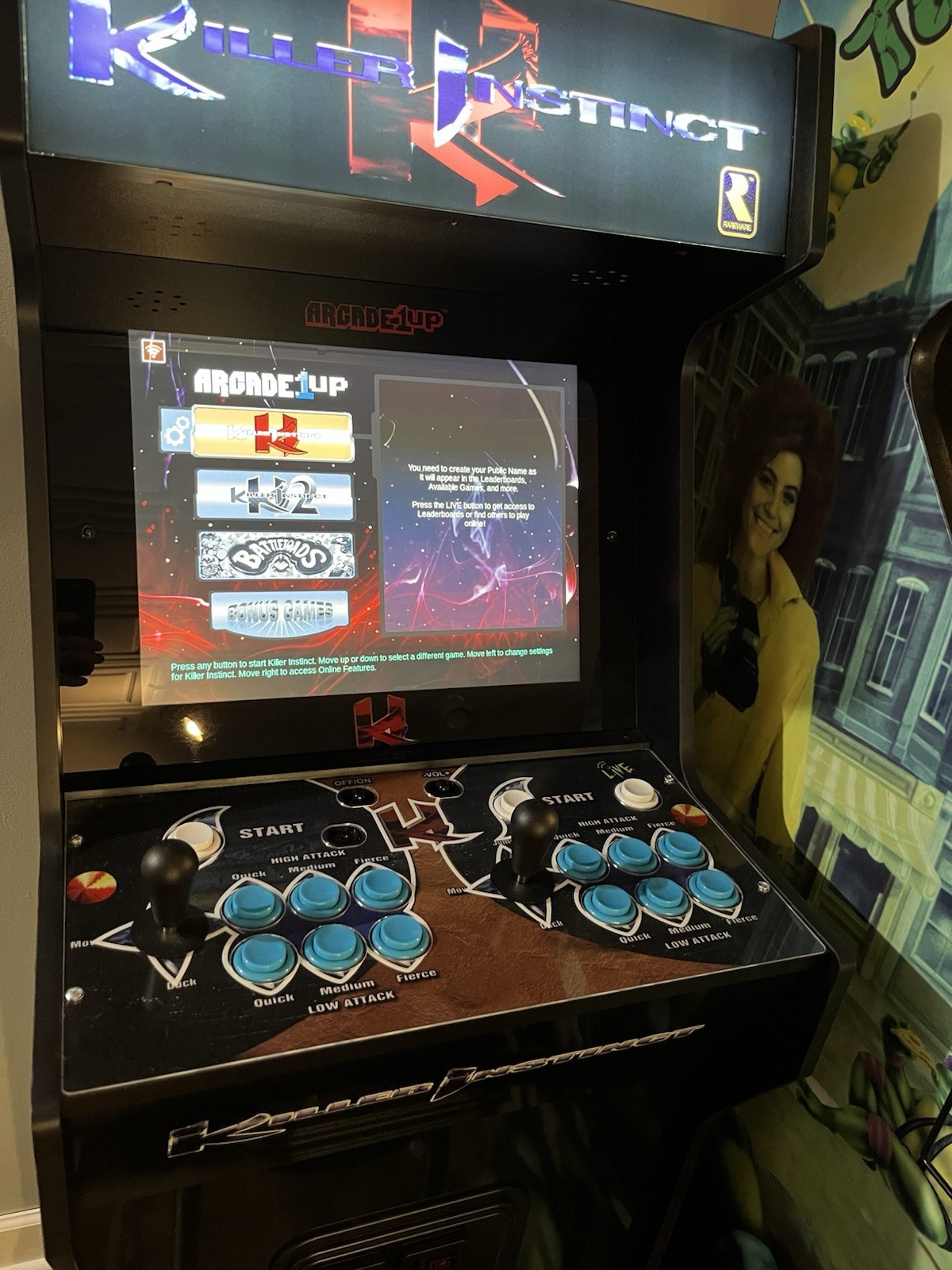Arcade1Up Killer Instinct Video Arcade Cabinet w/ Matching Stool (2022)