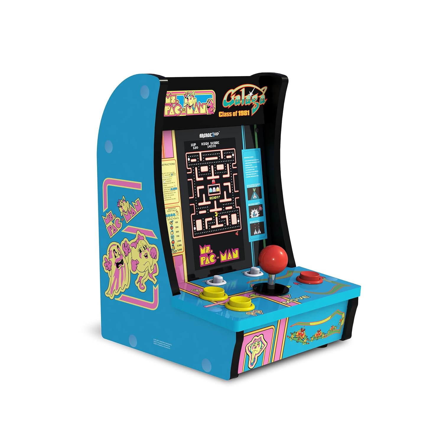 Class of ‘81 Ms. Pac-Man/Galaga Countercade – 3 Classic Games, Retro Game Consol