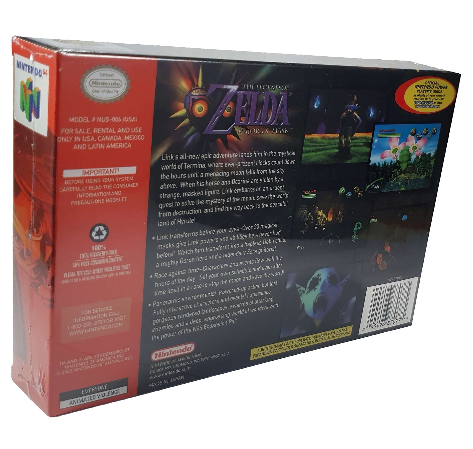 US Version Zelda majoras mask Video Games Card With Box for Nintendo 64 Console