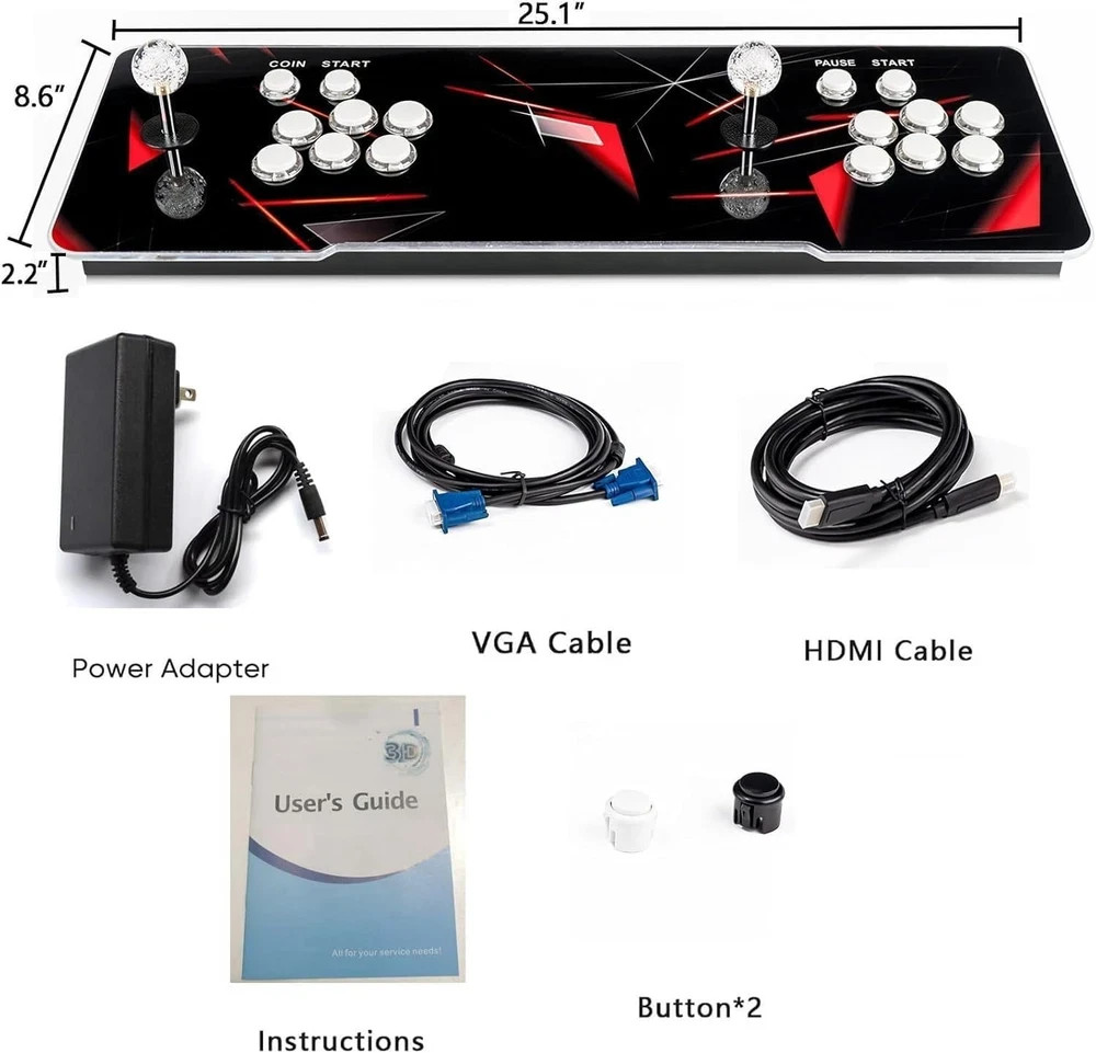 35000 Games in 1: Retro Pandoras Box Arcade Console for 2-4 Players, 3D Support