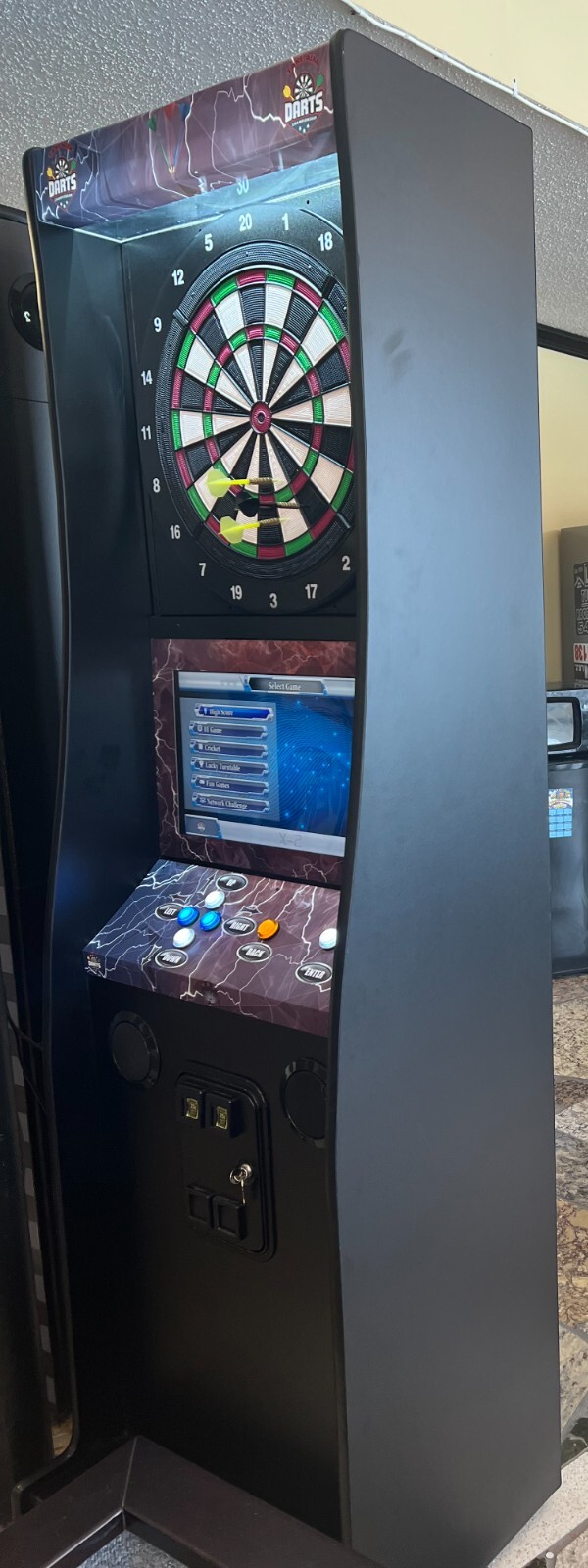Take Aim Electronic Coin Operated Dart Board for commercial & home-LCD Monitor