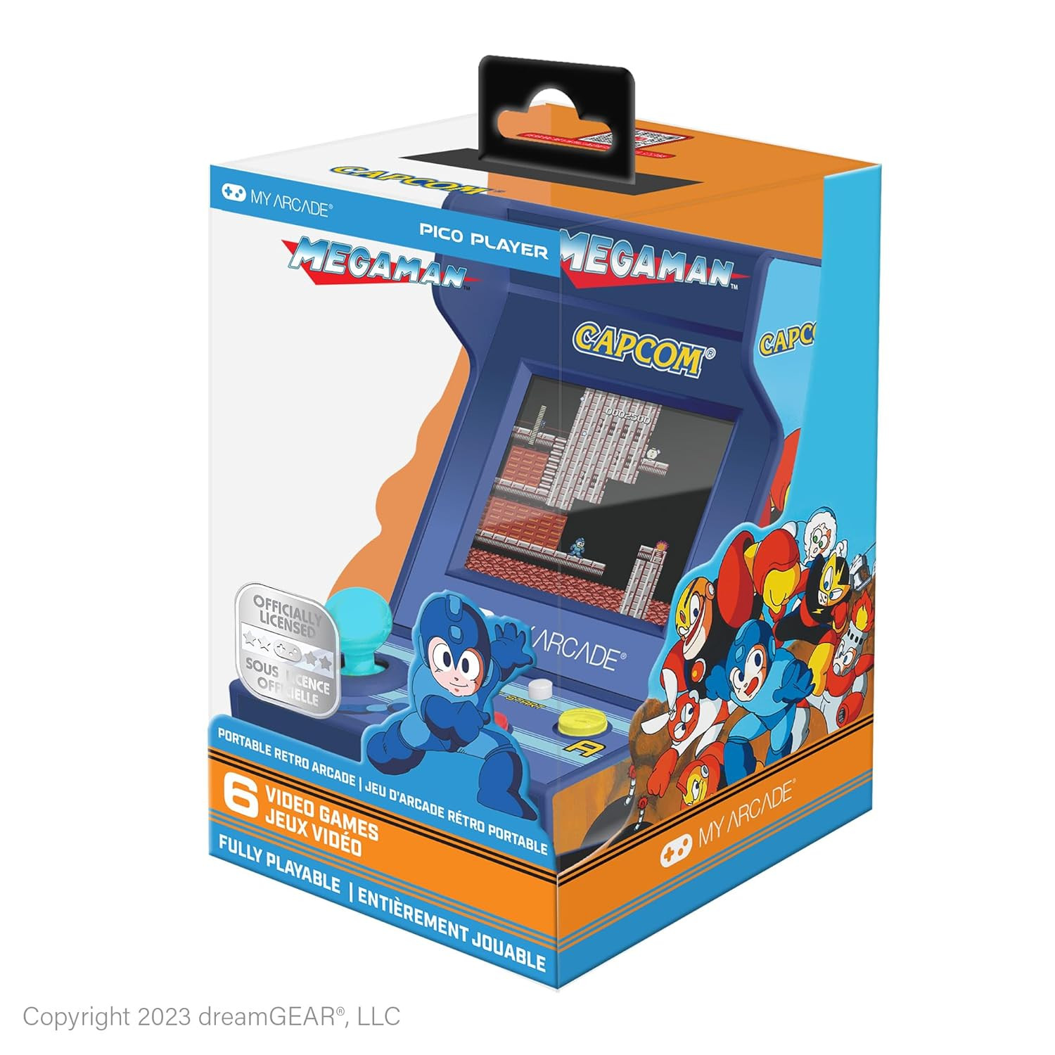 Mega-Man Pico Player: 3.7″ Portable Arcade with 6 Retro Games and Color Display