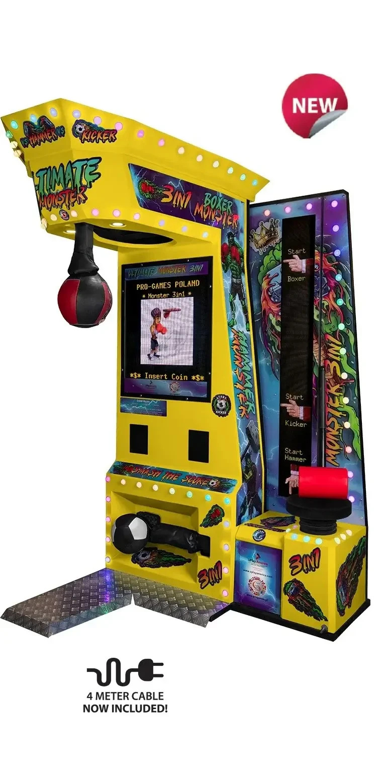 Pro Games Monster 3in1 Boxing Machine Arcade Game – Monster 3-1 Boxer in White
