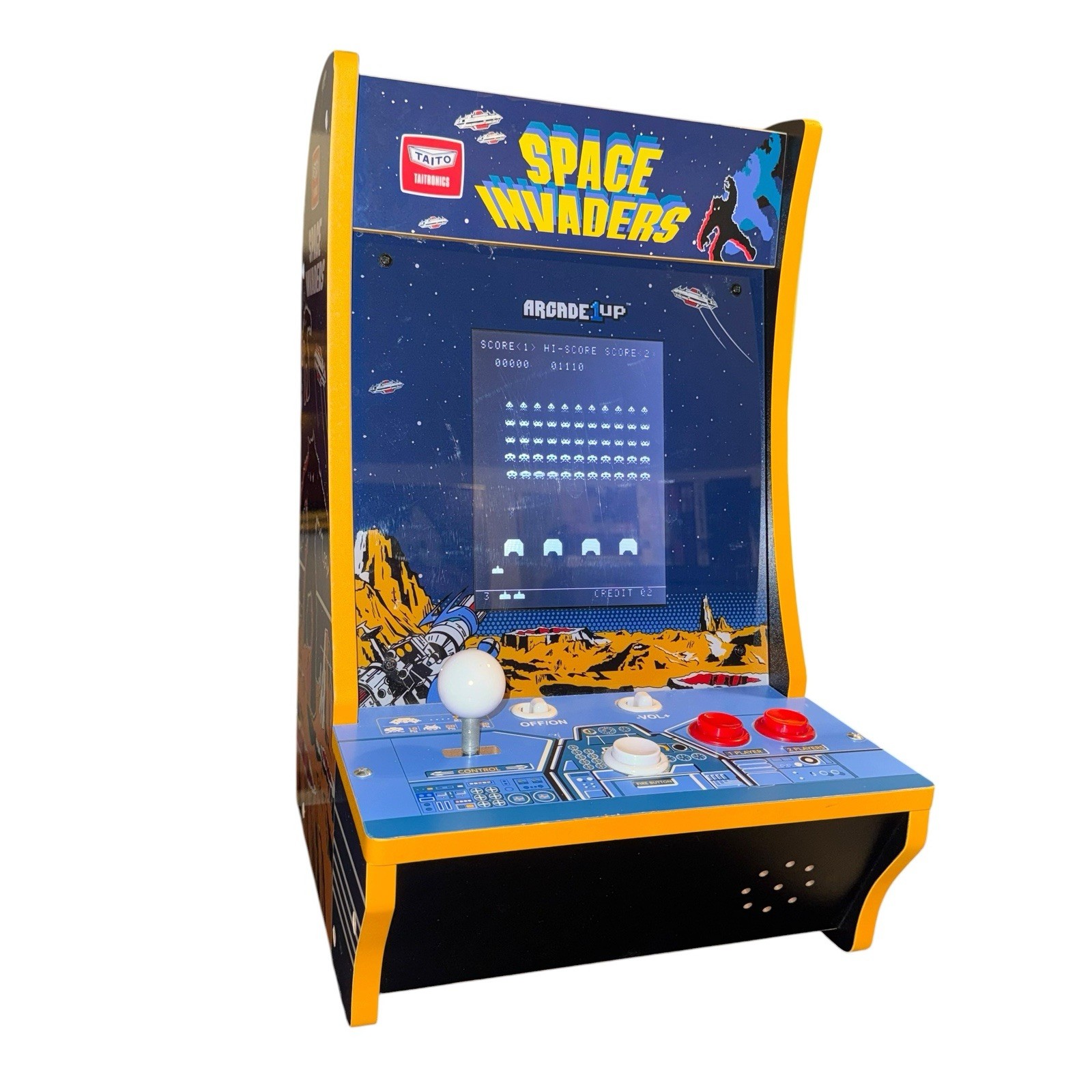 Space Invaders Counter-Cade Countertop Arcade 1UP TESTED WORKING Taito VideoGame