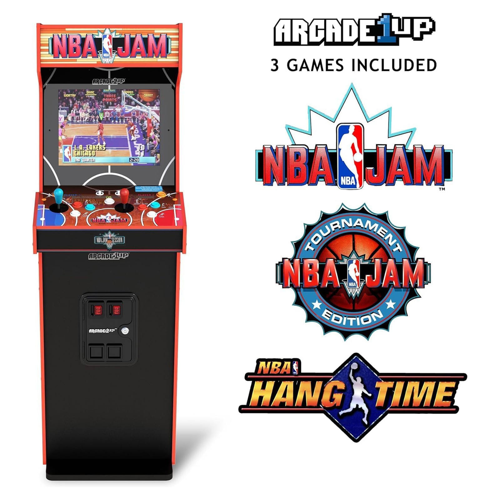 Arcade1Up NBA JAM Deluxe 2-Player Control Panel Arcade Machine, 5′ Home Cabinet