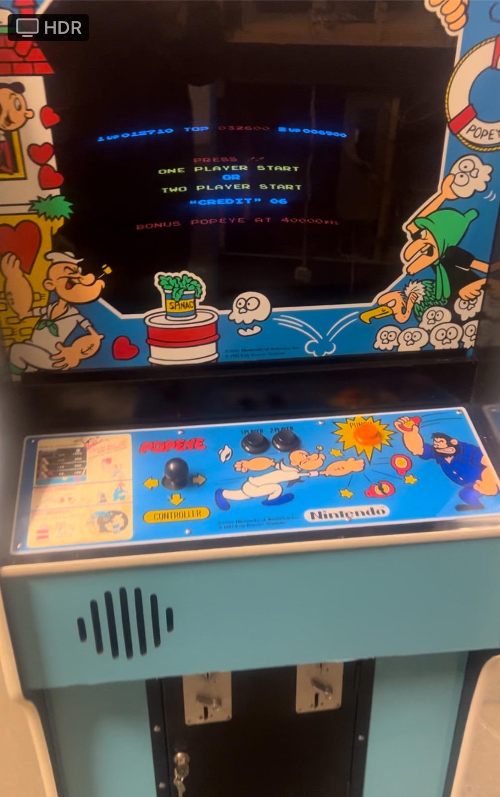 POPEYE ARCADE MACHINE by NINTENDO 1982 (Excellent) *RARE*