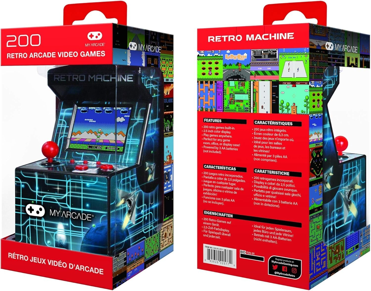 Nostalgic Compact Mini Arcade: 200 Games, Portable, Realistic, 5.75″ Tall