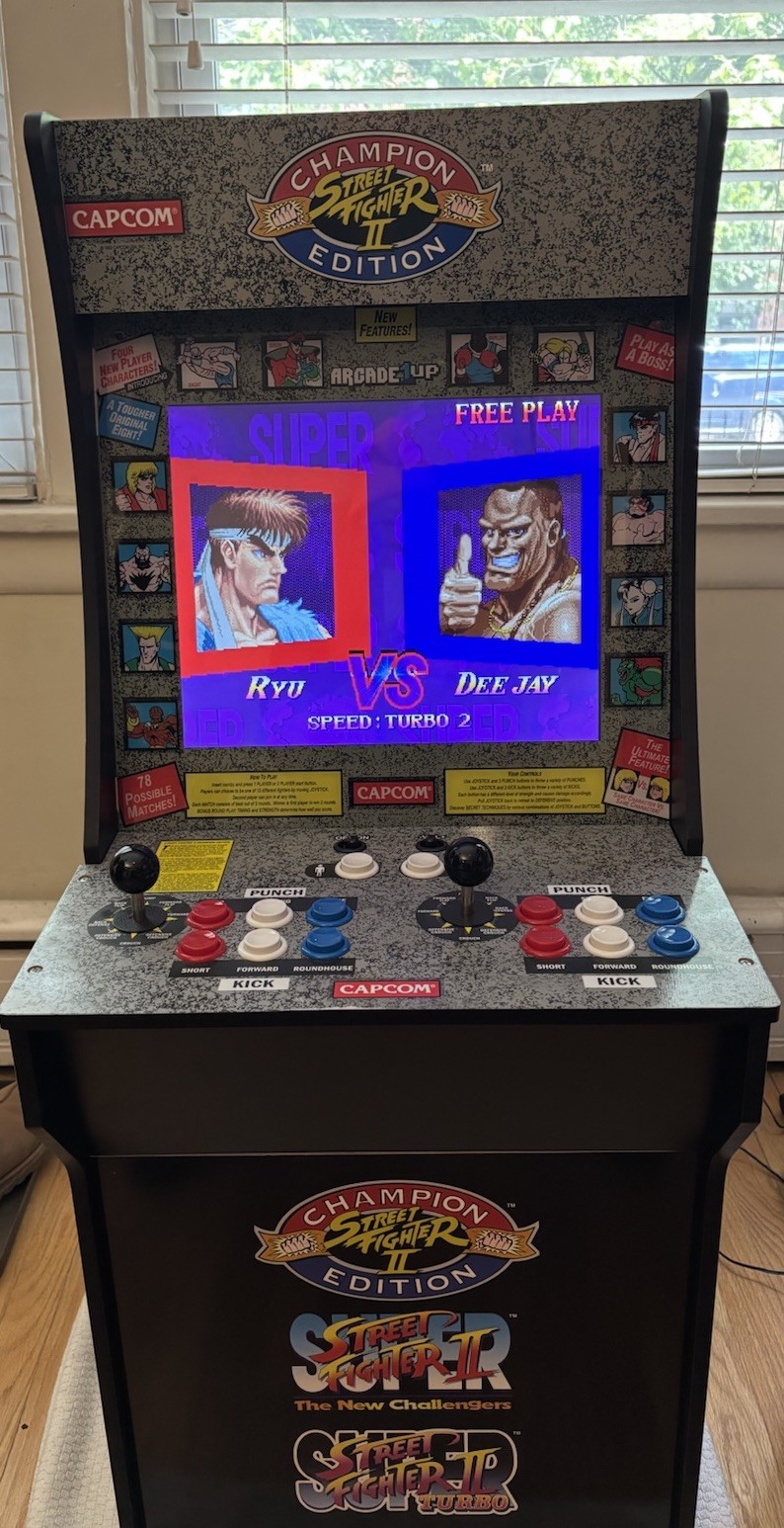 Arcade1UP Street Fighter 2 Arcade Machine, 4′ ft Champion New Challengers Turbo