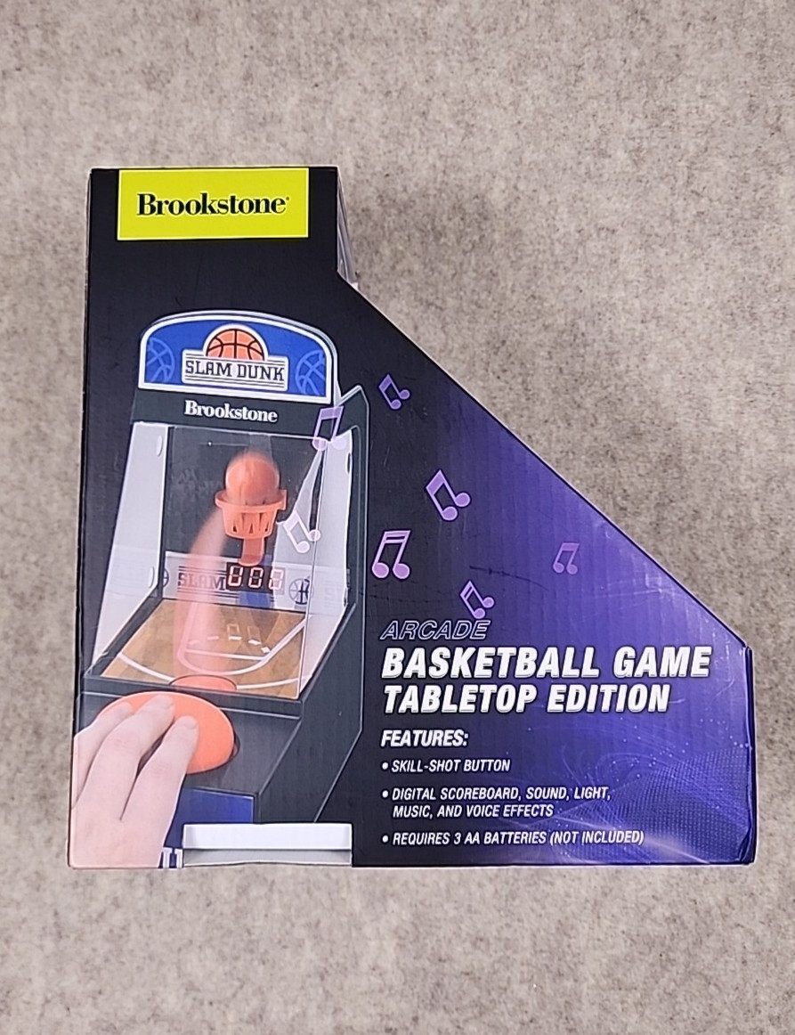 Brookstone Slam Dunk Basketball Game Tabletop Edition Digital Scoreboard New