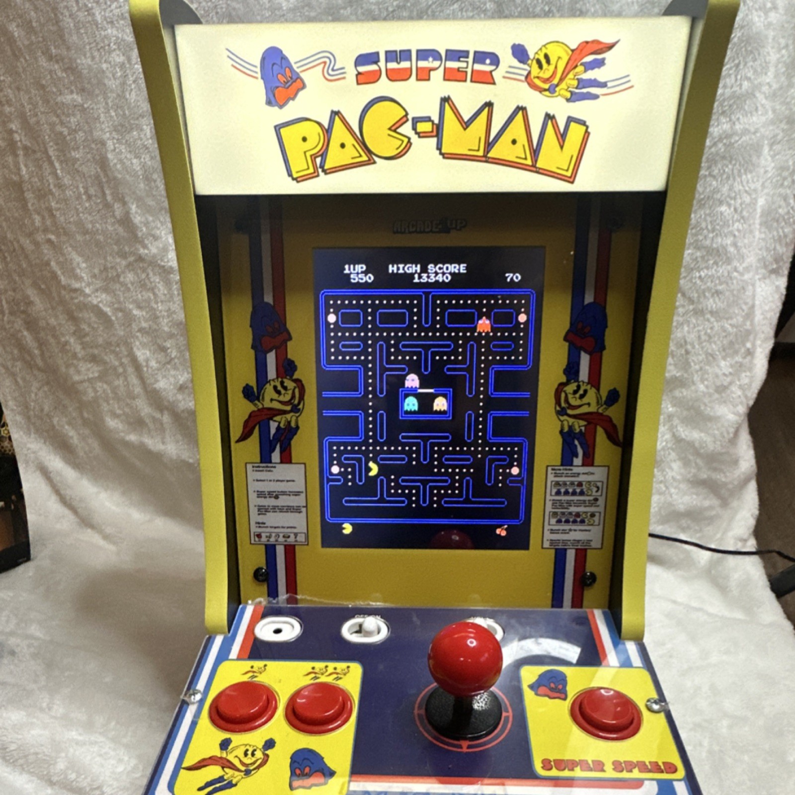 Arcade1up Super Pac-Man Tabletop Arcade Machine Reproduction Collectible