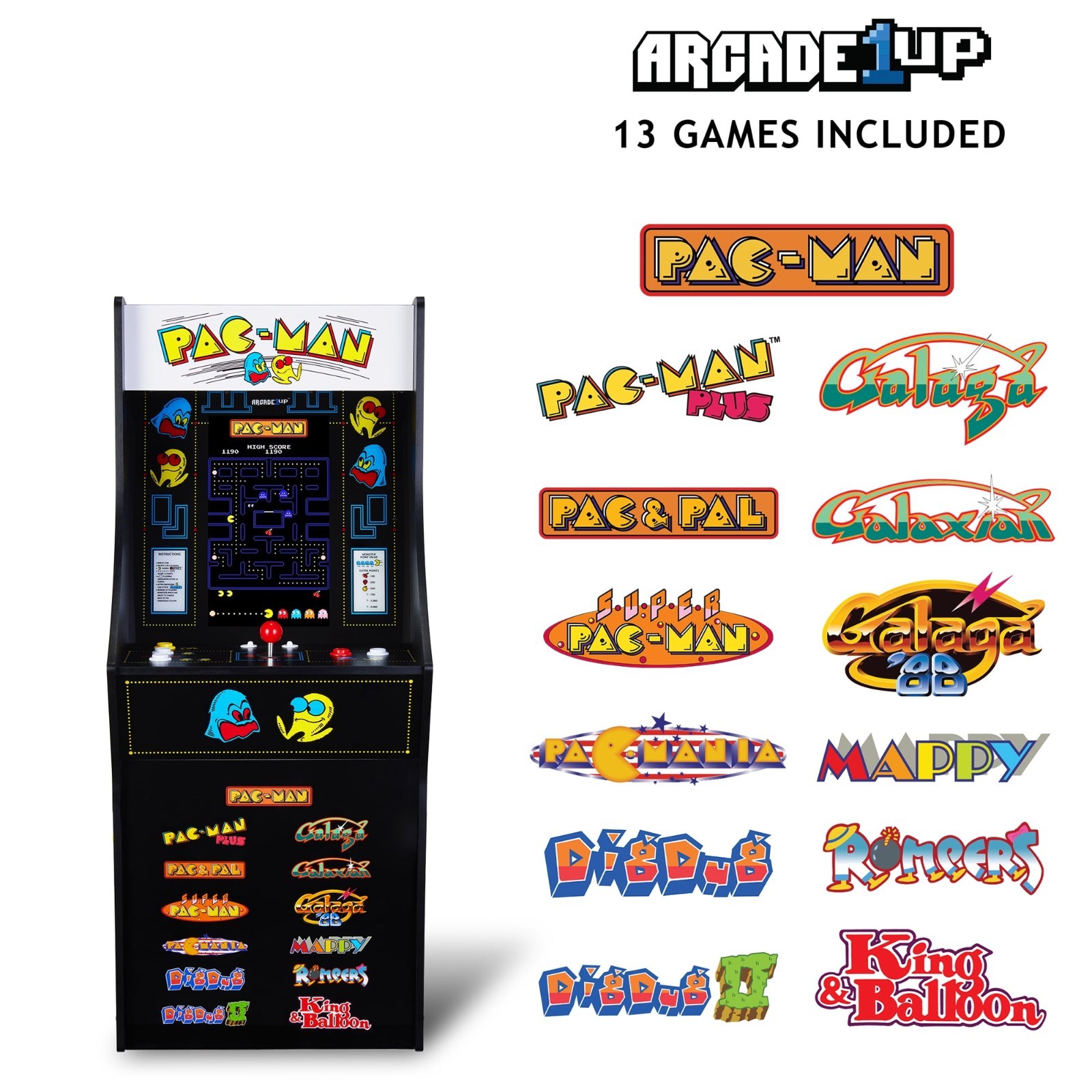 Arcade1Up PAC MAN Classic SE Arcade Machine – 4 Foot Cabinet 13 Classic Game™