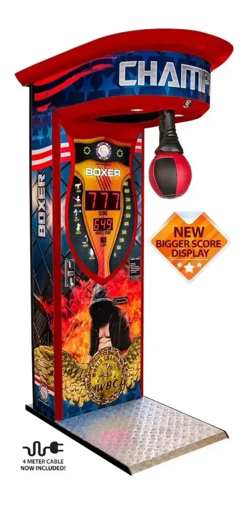 Pro Games Champion Boxing Machine Arcade Game – Champion Boxer in Red with DBA