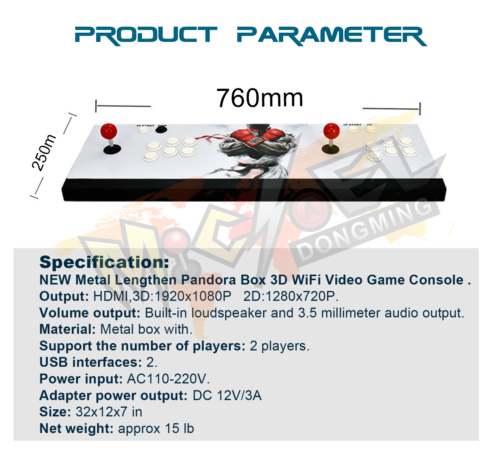 All Metal Lengthen 23000 Games Pandora Box 3D WiFi Retro Game Arcade Console HD
