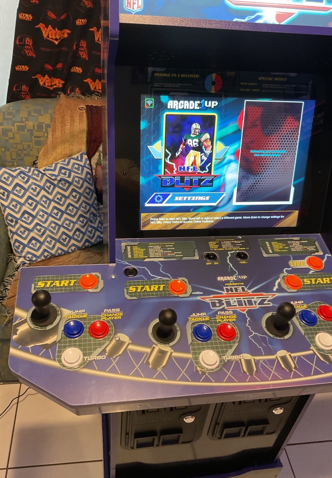 Arcade 1Up NFL Blitz 4-Player Arcade With Riser Working Great 🏈🔥