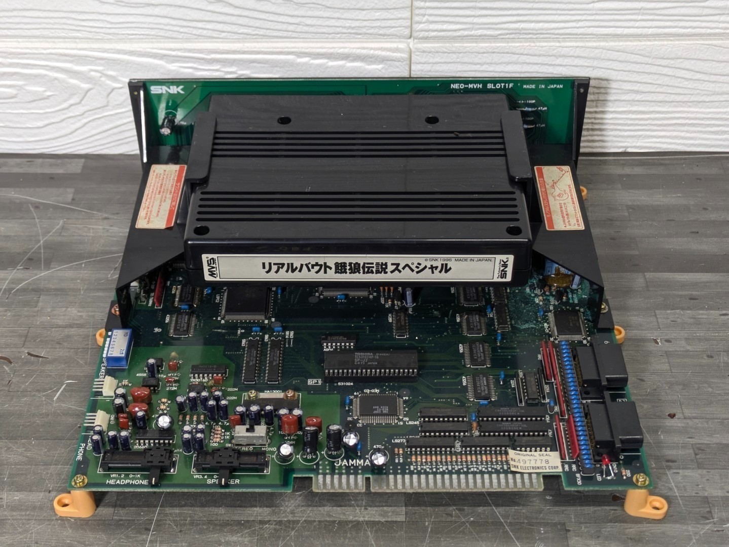 SNK MVS NEO GEO Real Bout Fatal Fury Special Cartridge w/NEO-MVH SLOT1F JAMMA