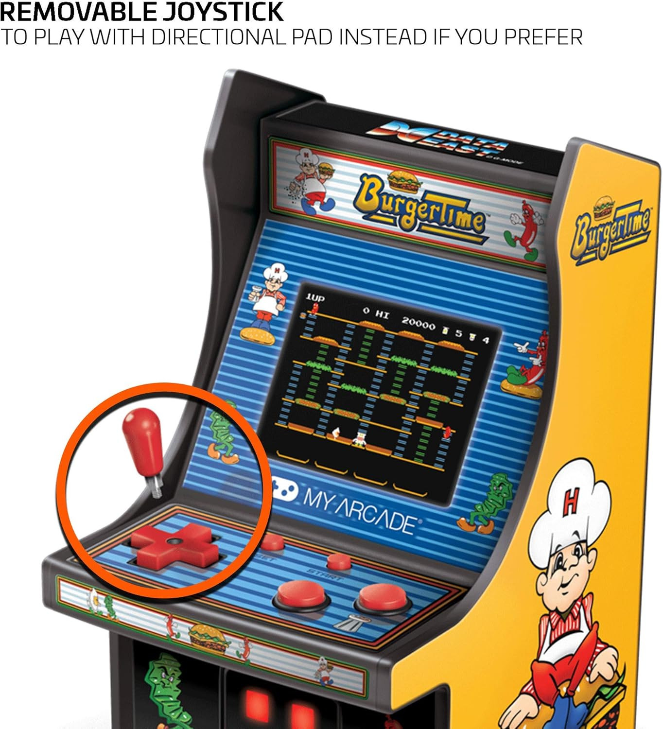 Burgertime Micro Player Mini Arcade Machine: Fully Playable, 6.75 Inch Collectib