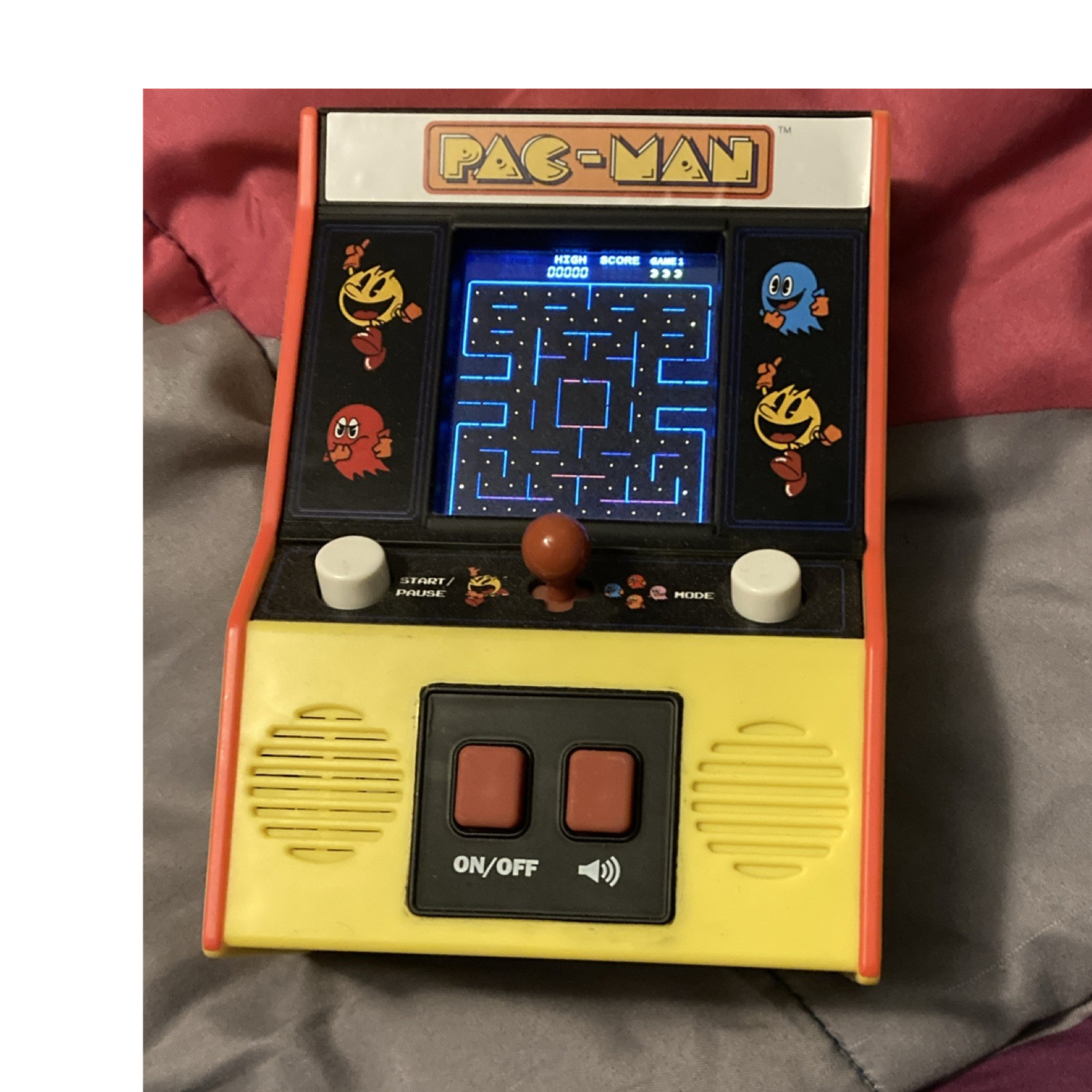 Pac-Man Collectible Tabletop Electronic Mini Arcade Machine Yellow Classic Game
