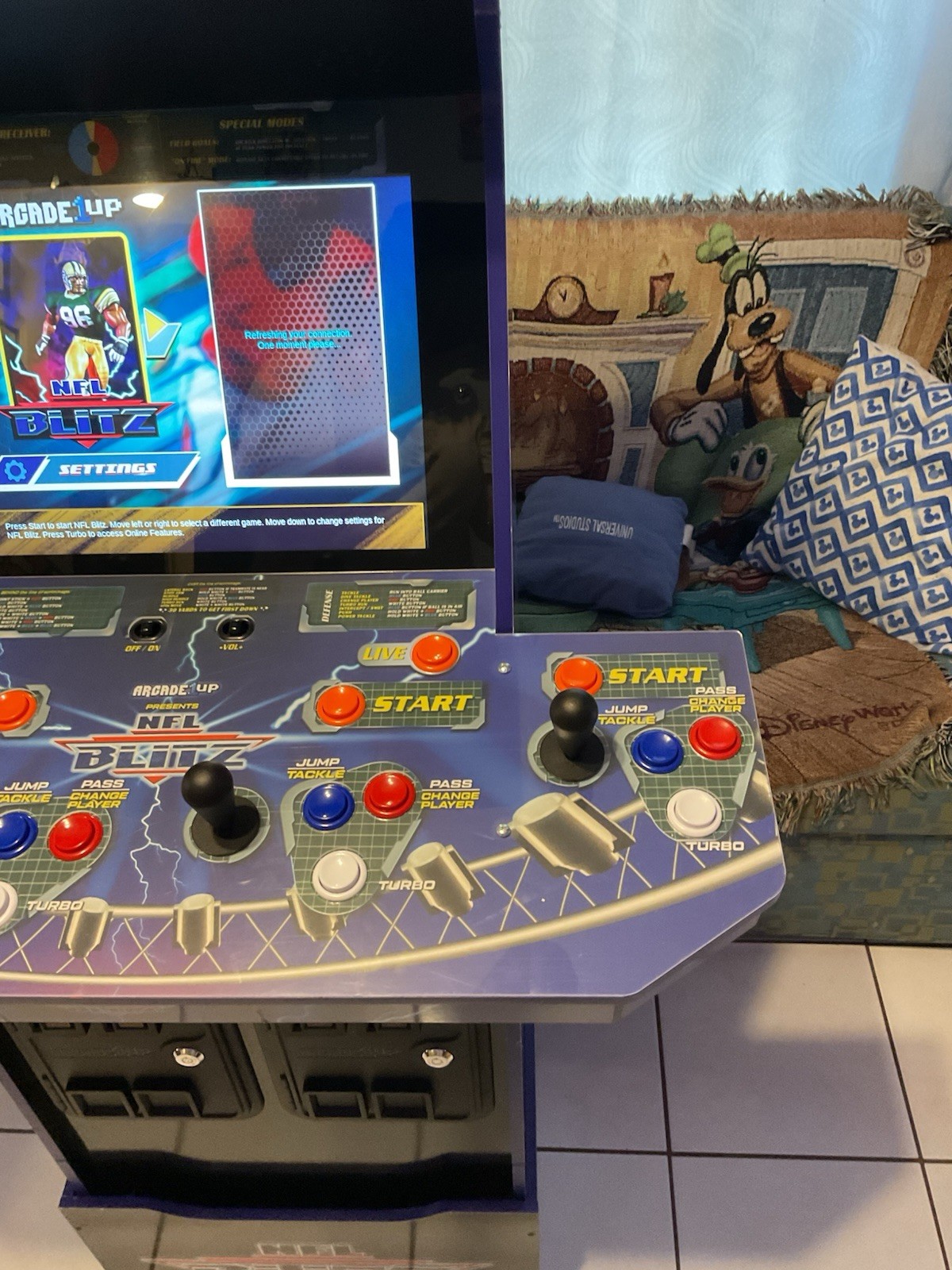 Arcade 1Up NFL Blitz 4-Player Arcade With Riser Working Great 🏈🔥