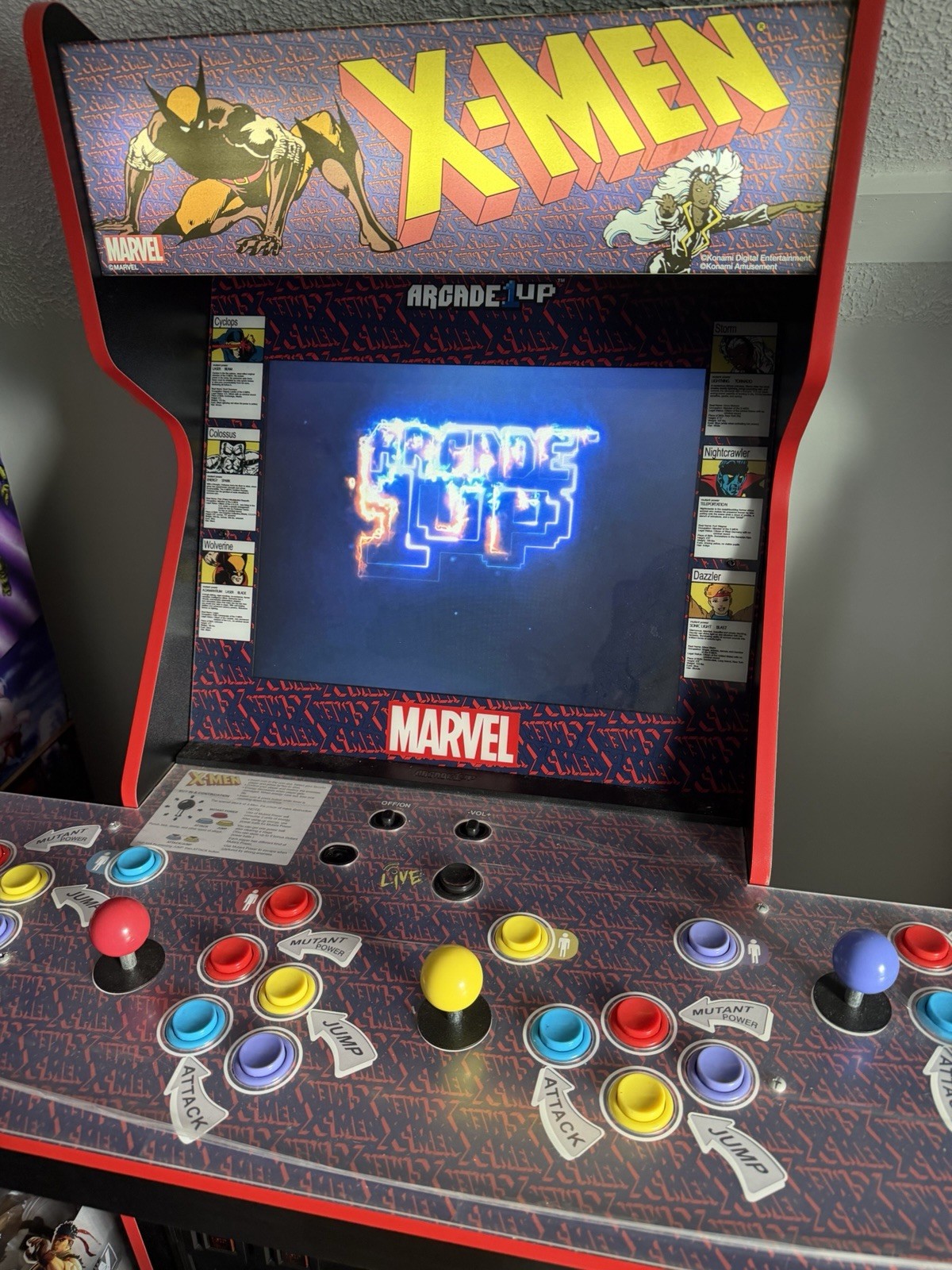 Arcade1Up Marvel X-Men 4 Player 3 Games Arcade Machine Stool & Riser RARE 🔥