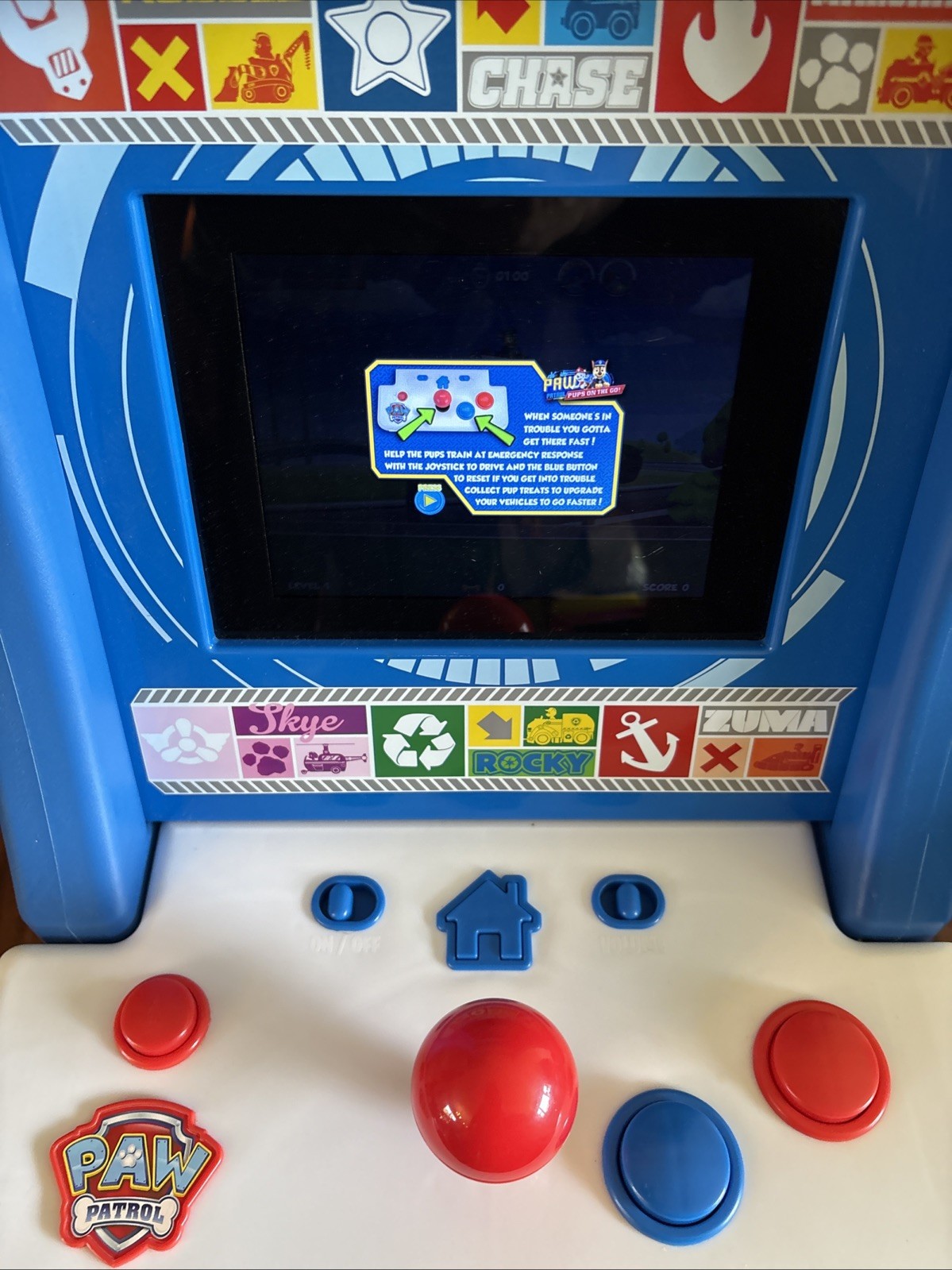 Arcade1up Paw Patrol Jr Video Game PAW-J-01340 TESTED w/ Power Cord & Stool