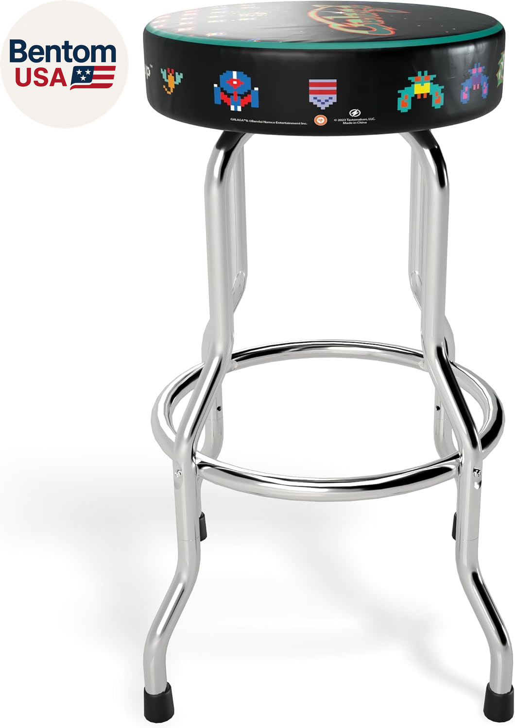 Officially Licensed Adjustable Stool with Chrome-Plated Steel Frame and High-Den