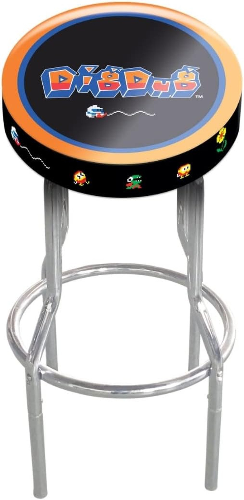 ARCADE1UP Stool Adjustable Height 21.5 Inches to 29.5 Inches (Dig Dug)