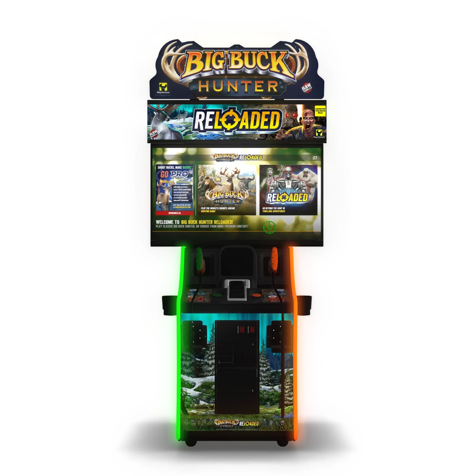 Big Buck Hunter Reloaded Mini Arcade Machine – 2-4 Players| 43″ HD | Raw Thrills