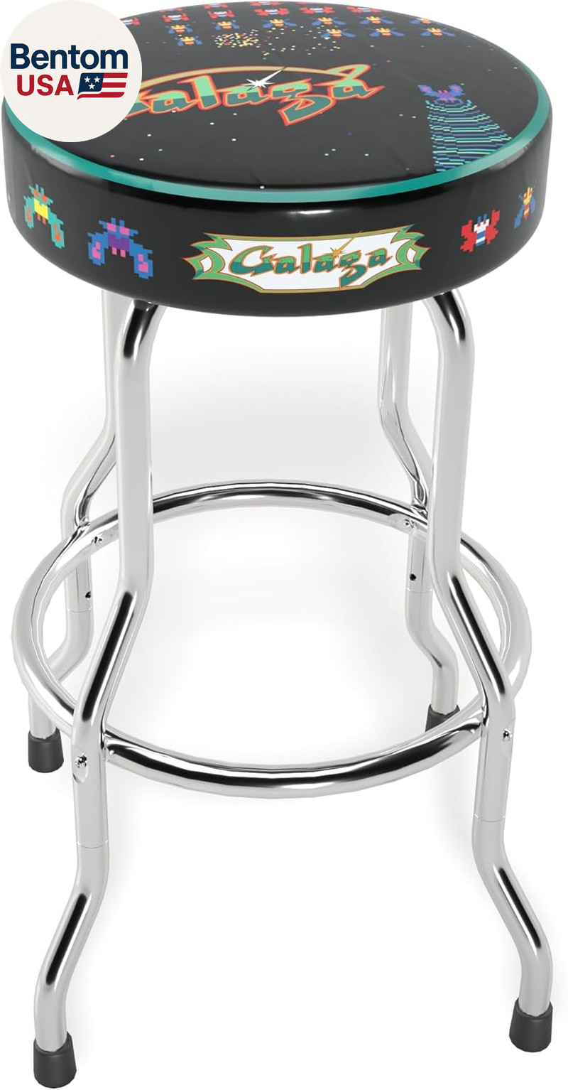 Officially Licensed Adjustable Stool with Chrome-Plated Steel Frame and High-Den