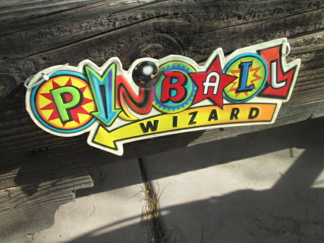 PINBALL WIZARD GAME METAL SIGN Quality VINTAGE LOOK VIDEO PINBALL AMUSEMENT 16*6