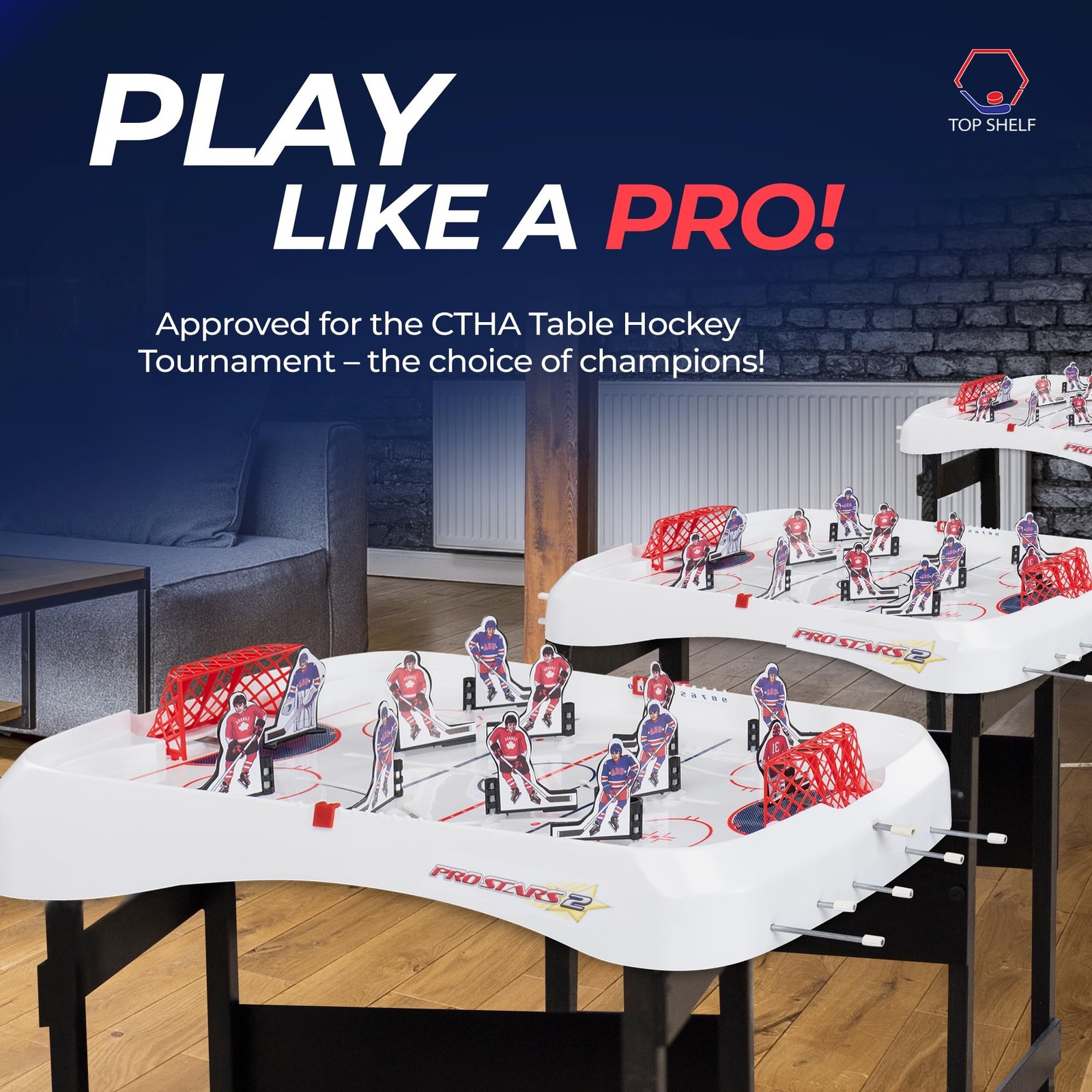 TOP SHELF Pro Stars: Ultimate Table Hockey Game – 28″ x 14″ Arcade Thrills fo…