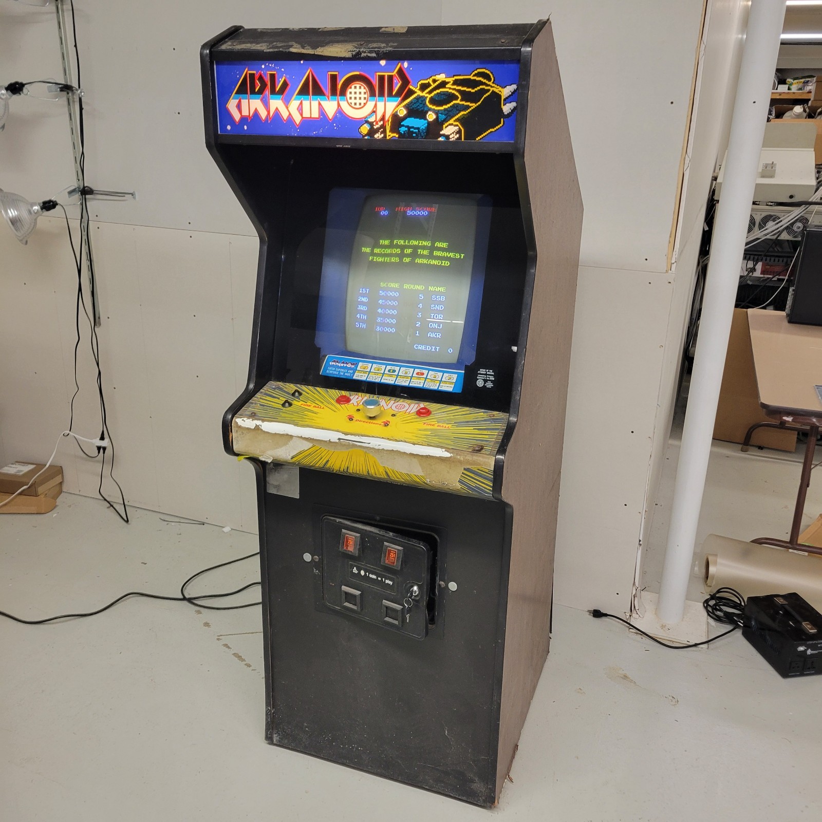 Vintage Taito Arkanoid Arcade Video Game Cabinet Machine 1986 Tested Working