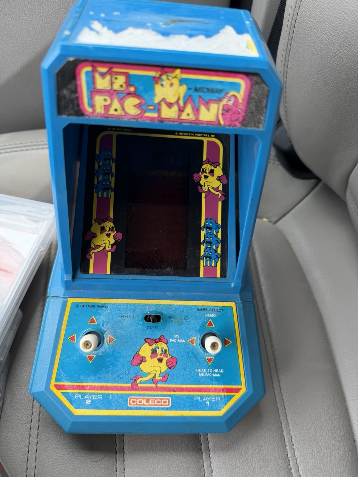 Vintage 80s Ms PAC-MAN Mini Tabletop Arcade Video Game Coleco Mrs Pacman WORKS