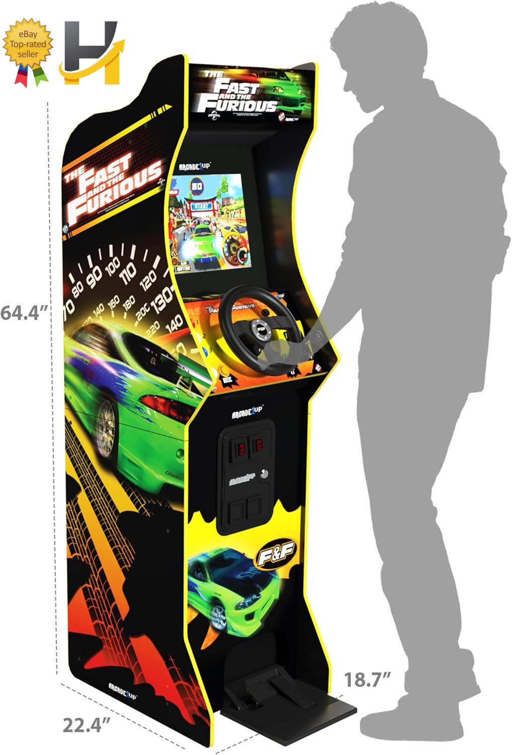 Arcade1Up The Fast and The Furious Deluxe Arcade Game Machine 17″ LCD Cabinet